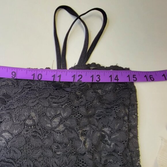 Black Lace Long Camisole Lace Tank Top Stretchy Long Camisole - Size L- NEW - Picture 9 of 15